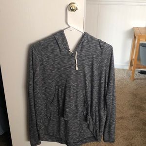 Gray and black hoodie